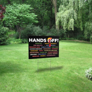 Anti Trump Hands Off 2025 Yard Sign