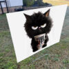 Black Cat Hands Off 2025 Yard Sign