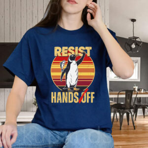 Funny Penguin Resist Hands Off 2025 T-Shirt