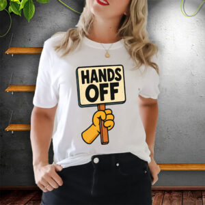 Hands Off Cartoon Protest Sign Design Classic 2025 T-Shirt