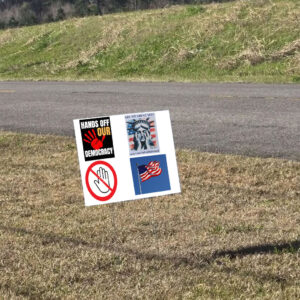 Hands Off Our Democcracy Are We Great Yet Yard Sign