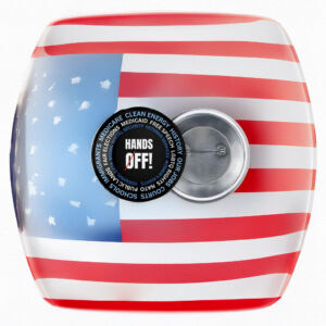 Hands Off Pin Button
