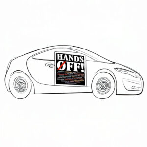 Hands Off Protest Car Magnet, Political Activism Car Magnet