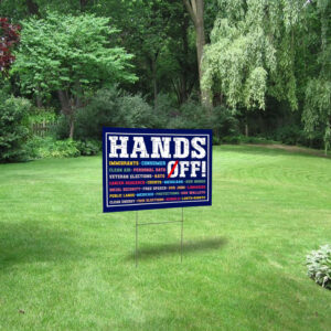 Hands Off Protest, Resist Hate Yard Lawn Sign