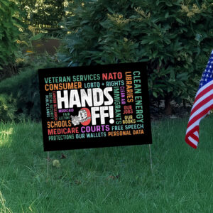 Hands Off Protest, Trendy Political Hands Off Protest 2025 Yard Sign