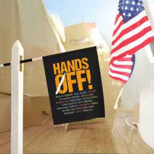 Hands Off Protest Yellow Flag