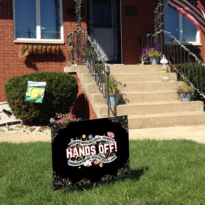 Hands Off Social Security Medicare Protest Floral Printable Yard Sign