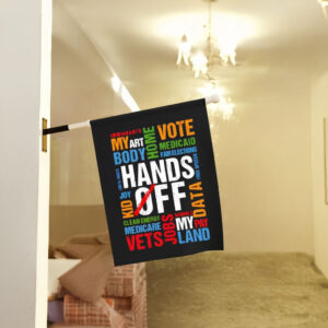 Hands off no politics pie Flag