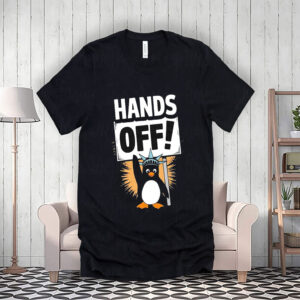 Official Hands Off Funny Penguin Protest Against Tariffs T-Shirt