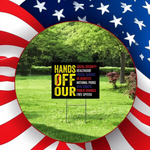 Official Hands Off Our Democracy 2025 Yard Signs