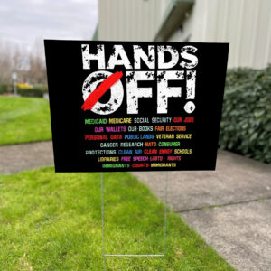 Official Hands off protest 2025 Yard Lawn Sign