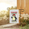 Penguins against Tariffs resist red hat Flag