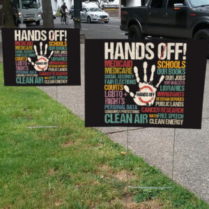 Resist Resistance Statue Of Liberty Hands Off Protest 2025 Yard Sign
