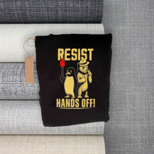 Retro Hands Off Protest Resist Penguins T-Shirt