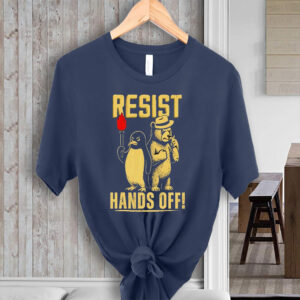 Retro Hands Off Protest Resist Penguins T-Shirt