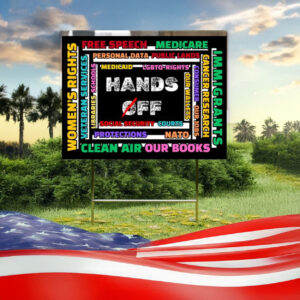 Anti Trump Anti Maga FDT DOGE Democrat 2025 Sign, Hands Off Yard Sign