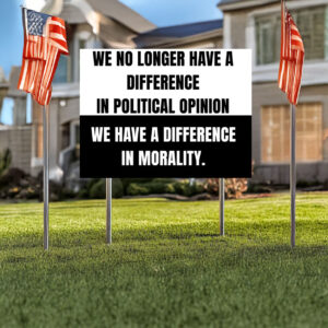 Hands Off Rally Sign, Political Morality Yard Sign