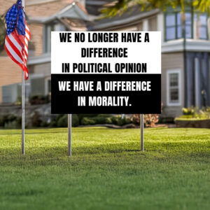 Hands Off Rally Sign, Political Morality Yard Sign
