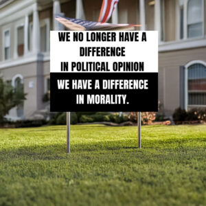 Hands Off Rally Sign, Political Morality Yard Sign