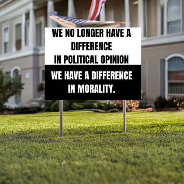 Hands Off Rally Sign, Political Morality Yard Sign