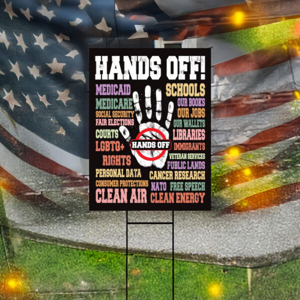 Resist Fascism Yard Sign, Hands Off Protest Yard Sign