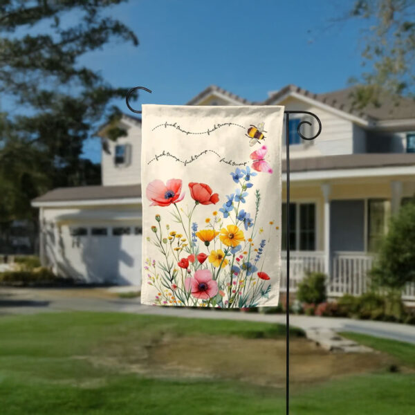 Subtle Fuck Trump Floral Garden Flag